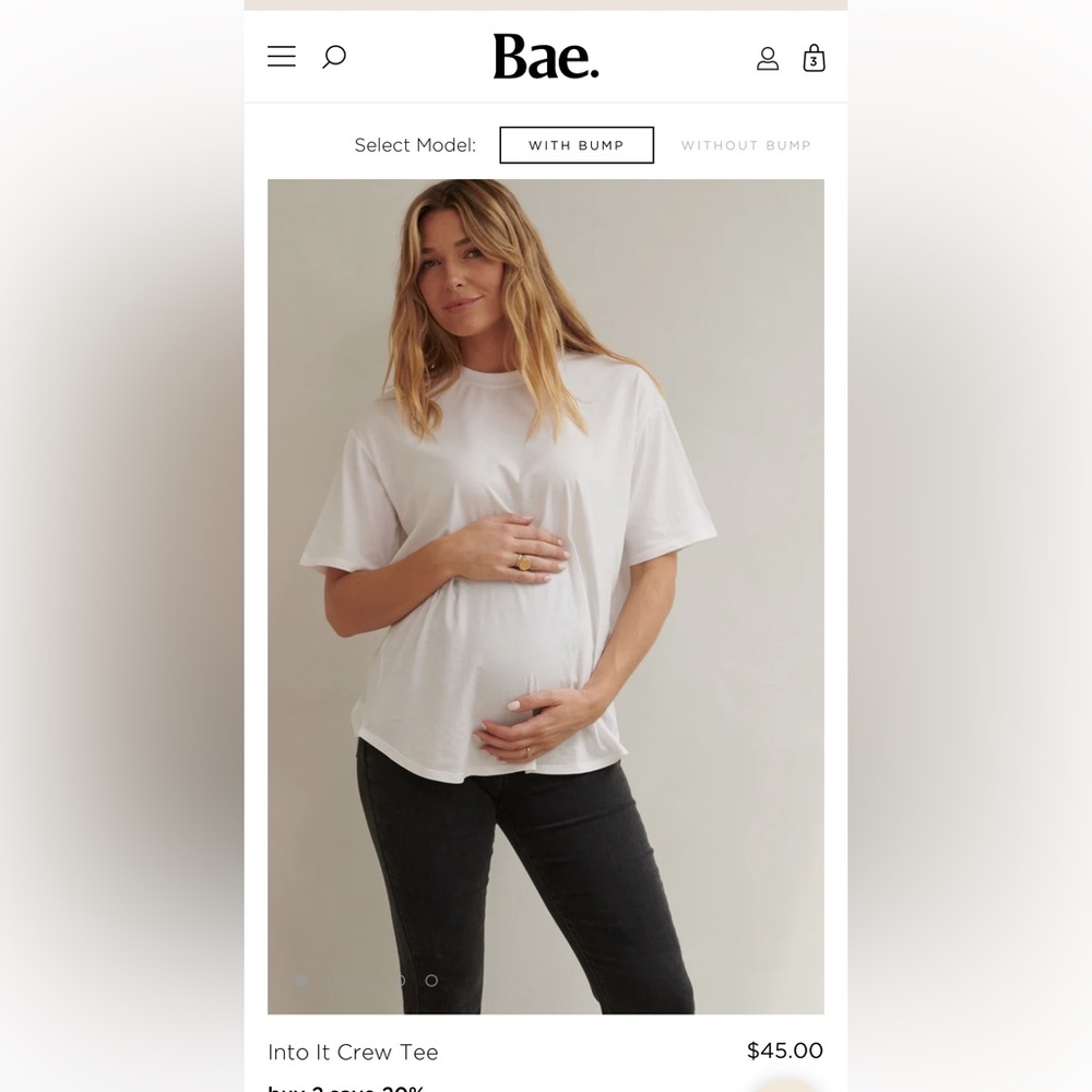 Bae White Maternity Crew Tee